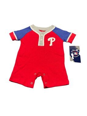 Philadelphia Phillies Baby Romper Size 0-3M Red Blue MLB Genuine Merchandise New